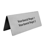 Tafelbordje van RVS met eigen tekst 120 x 50 mm - per 1 stuk
