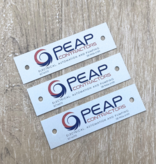 Logoplaatje Aluminium 70x20mm met twee gaatjes en jouw eigen logo