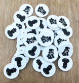 Plastic munten met rand 100 stuks Ø29mm diverse kleuren met een bedrukking voor kleinverbruikers - handmatig bestellen
