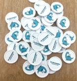 Plastic munten met rand 100 stuks Ø29mm diverse kleuren met een bedrukking voor kleinverbruikers - handmatig bestellen