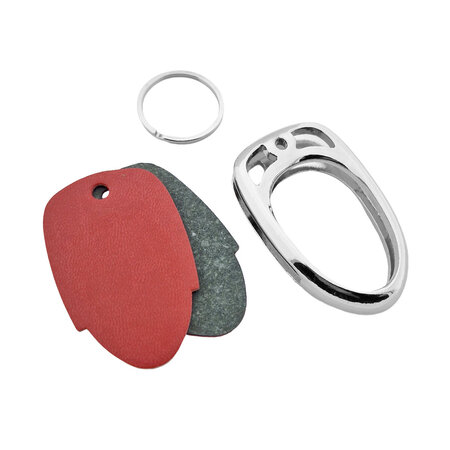 Blanco auto sleutelhanger van kunstleer 65 x 40 mm - per 1 stuk