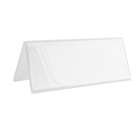 Tafel naambordje van kunststof 132x54mm wit - per 1 stuk