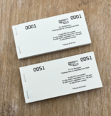 Grote loten met eigen ontwerp zwarte druk - per 600 lootjes