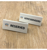 Gereserveerd bordje maken met je eigen ontwerp in 4 maten - per 1 stuk