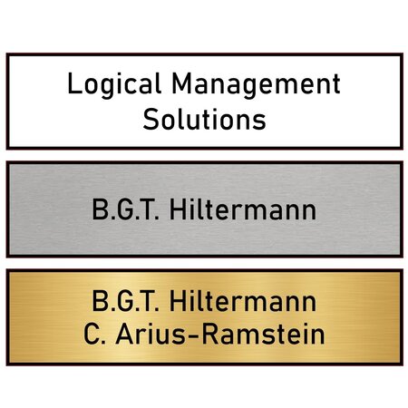 Naamplaatje Arius Postkast 84,5x20,5mm Opbouw naamkaartje Contour gefreesd.