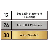 Naamplaatje Arius  Postkasten 109,5x20,5mm Opbouw naamkaartje met nummer Contour gefreesd.