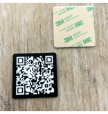 QR-code bordje van acrylaat met tape in zwart - per 1 stuk