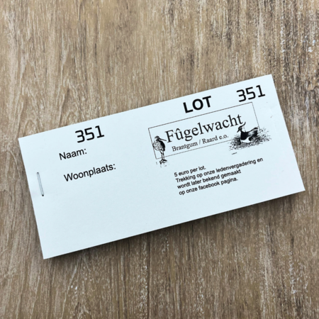 Grote loten met eigen ontwerp full colour druk - per 600 lootjes