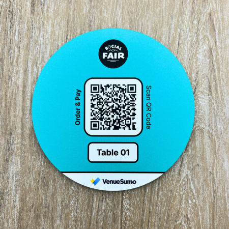 QR-code bordje van plexiglas met eigen ontwerp rond - per 1 stuk