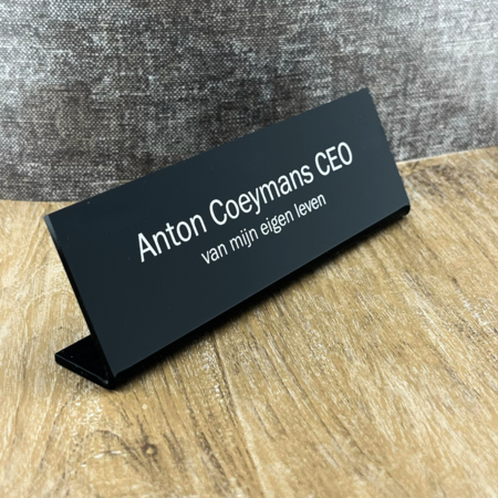 CombiCraft Bureau naambordje Kelby zwart met functietitel van plexiglas - per 1 stuk