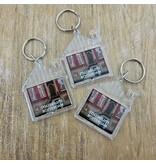 Plexiglas sleutelhanger met jouw foto huis 43x53mm - per 1 stuk