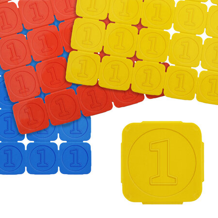 Breekmunten plastic met cijfer 1- per 1000 stuks