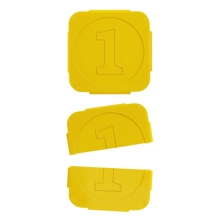 Breekmunten plastic met cijfer 1- per 1000 stuks
