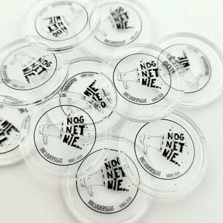 CombiCraft Transparante plastic munten met jouw eigen bedrukking vanaf 3000 stuks - per 1000 stuks