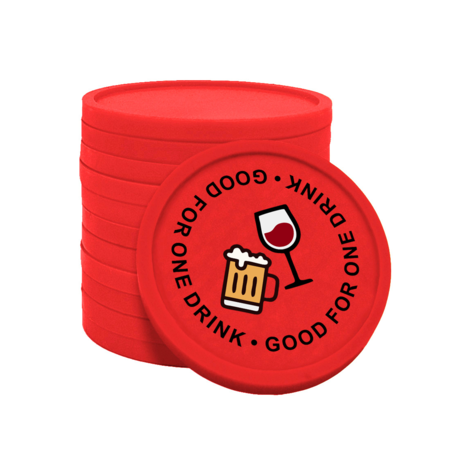 CombiCraft Gekleurde good for one drink consumptiemunten Ø29mm - 100 stuks