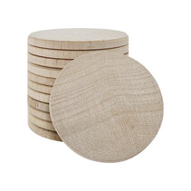 Blanco munten hout Ø37mm - 50 stuks