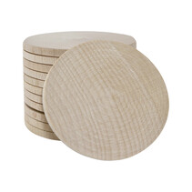Blanco munten hout Ø50mm - 50 stuks
