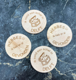 CombiCraft Houten munten met eigen gravering Ø50mm - per 50 stuks