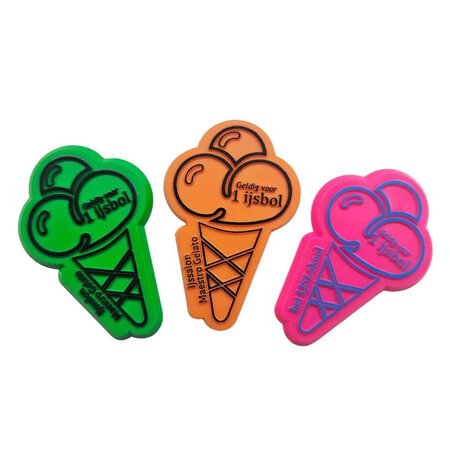CombiCraft Plastic contrastmunten in ijsvorm 33x50mm met eigen tekst - per 1000 stuks