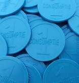 Plastic reliëfmunten met 1 consumptie Ø38mm - per 250 stuks