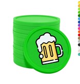 Gekleurde bier consumptiemunten Ø29mm - per 100 stuks