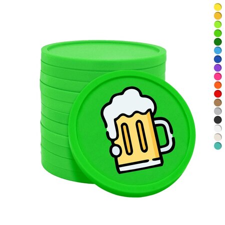Gekleurde bier consumptiemunten Ø29mm - per 100 stuks