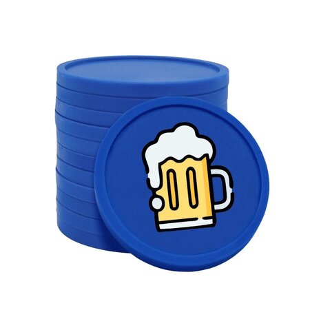 Gekleurde bier consumptiemunten Ø29mm - per 100 stuks