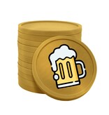 Gekleurde bier consumptiemunten Ø29mm - per 100 stuks