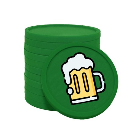 Gekleurde bier consumptiemunten Ø29mm - per 100 stuks