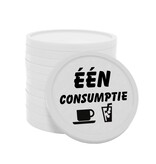 Consumptiemunten plastic met tekst 'één consumptie' Ø29mm - per 100 stuks