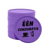 CombiCraft Consumptiemunten plastic met tekst 'één consumptie' Ø29mm - per 100 stuks