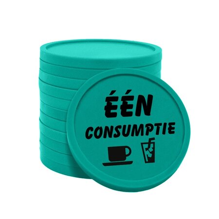 CombiCraft Consumptiemunten plastic met tekst 'één consumptie' Ø29mm - per 100 stuks