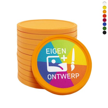 CombiCraft Biologisch afbreekbare munten Ø29mm met jouw eigen ontwerp - per 1000 stuks