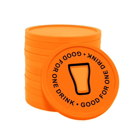 CombiCraft Gekleurde good for one drink consumptiemunten Ø29mm - 100 stuks