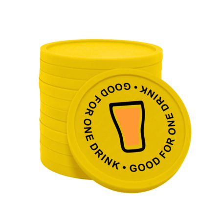 CombiCraft Gekleurde good for one drink consumptiemunten Ø29mm - 100 stuks