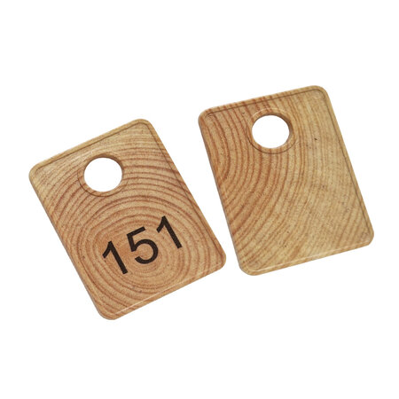 Garderobemunten Tiffany houtmotief set 100 t/m 200