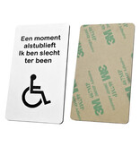 Kunststof "Slecht ter been" bordje voor op de voordeur 45x80x1,6mm