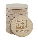CombiCraft Houten munten met eigen gravering Ø29mm - per 100 stuks