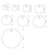 CombiCraft Blanco RVS sleutellabels diverse maten - per 1 stuk