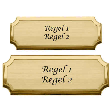 CombiCraft Messing naambordje Florentia met eigen regels tekst - per 1 stuk