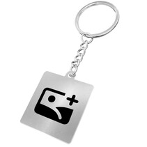 RVS sleutelhanger vierkant met logo