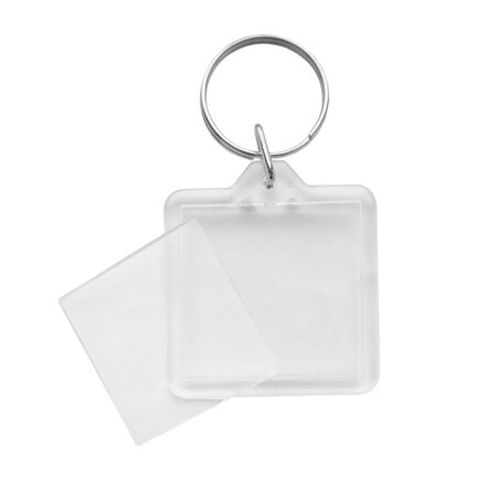 CombiCraft Plexiglas sleutelhanger blanco vierkant 40x40mm - per 1 stuk