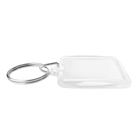 Plexiglas sleutelhanger met jouw foto vierkant 40x40mm - per 1 stuk