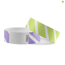 Tyvek polsbandjes strepen mix - 100 stuks