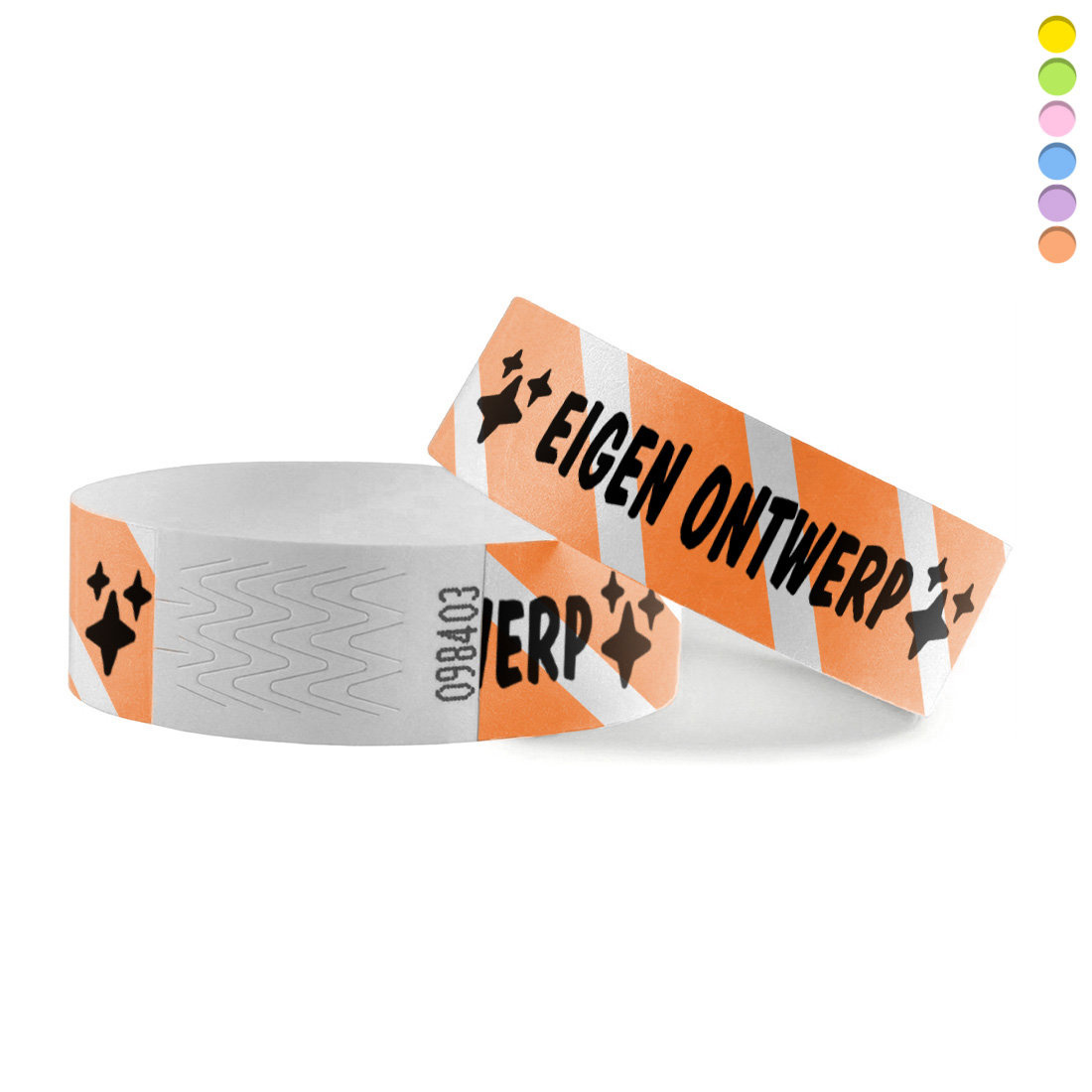 CombiCraft Tyvek gestreepte polsbandjes met jouw eigen ontwerp vanaf 5000 stuks - per 1000 stuks