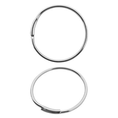Staaldraad Sleutelringen Ø18 mm zilverkleurig  met 1/3 overlap -  100 stuks