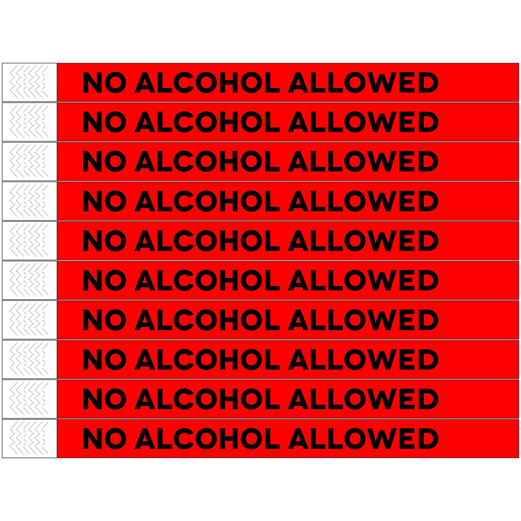 CombiCraft No alcohol allowed Tyrex polsbandjes - per 100 stuks