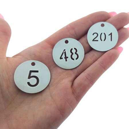 CombiCraft RVS nummerplaatjes Ø30 mm uitgespaard getal - per set