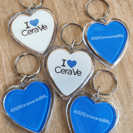 Plexiglas sleutelhanger blanco hart middel 48x50mm - per 1 stuk