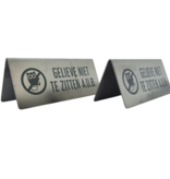 RVS tafelbordje van 120 x 50 mm met eigen ontwerp - per 1 stuk
